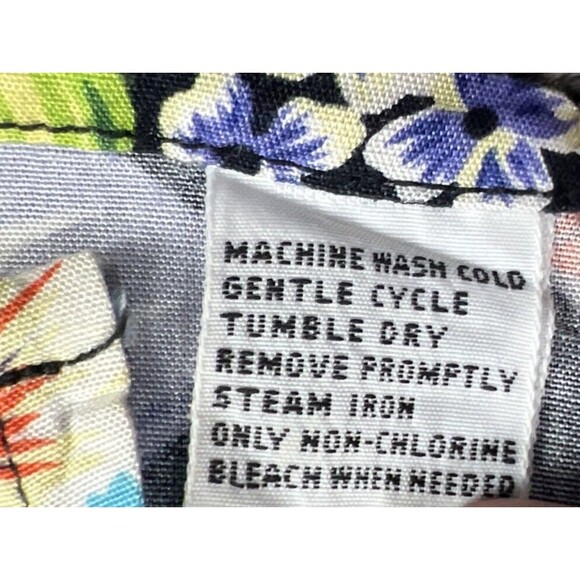 Geoffrey Beene Hawaiian Shirt Mens L Aloha Blue Tropical Floral Top Button - Picture 7 of 11